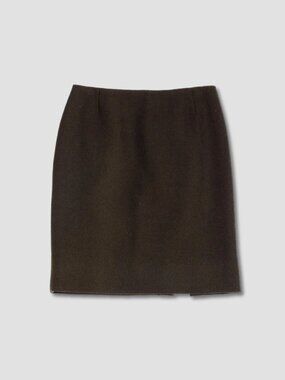 PRADA DARK GREEN WOOL MINI SKIRTS